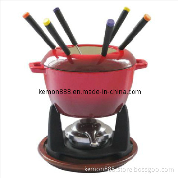 11PCS Cast Iron Fondue Set